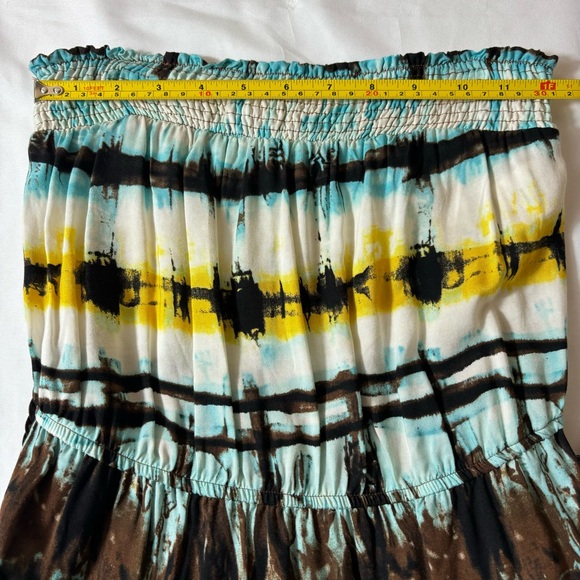 Speechless Strapless Maxi Dress Tie-Dye Relaxed Ruffle Hem Multicolor Size Small - Picture 12 of 15